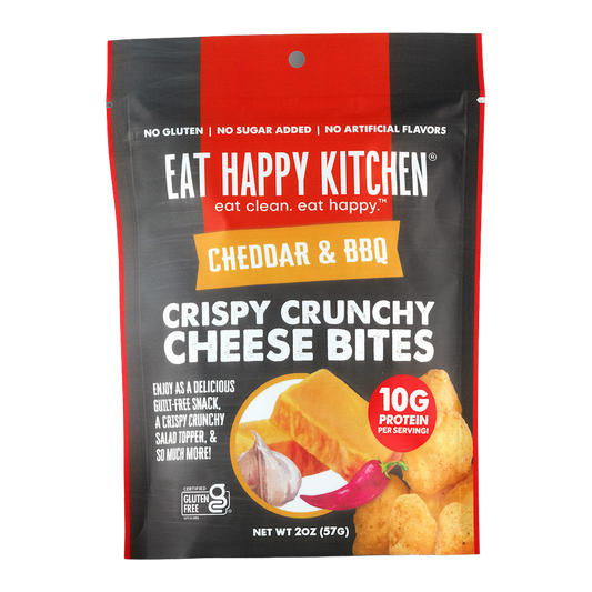 3-pack or 12-pack Cheddar & BBQ Crispy Cheese Bites (2oz) by Eat Happy Kitchen
