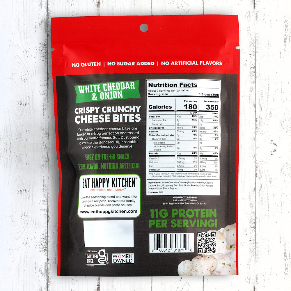 3-pack or 12-pack White Cheddar & Onion Crispy Cheese Bites (2oz) by Eat Happy Kitchen, photo 3