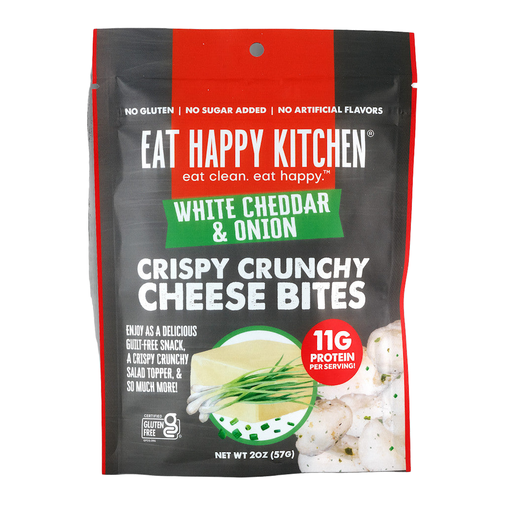 3-pack or 12-pack White Cheddar & Onion Crispy Cheese Bites (2oz) by Eat Happy Kitchen