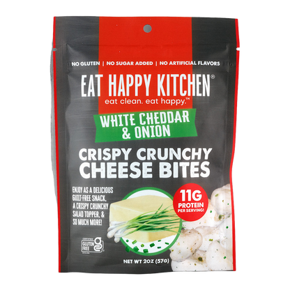 3-pack or 12-pack White Cheddar & Onion Crispy Cheese Bites (2oz) by Eat Happy Kitchen