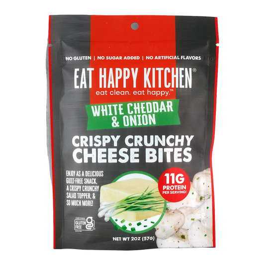 3-pack or 12-pack White Cheddar & Onion Crispy Cheese Bites (2oz) by Eat Happy Kitchen